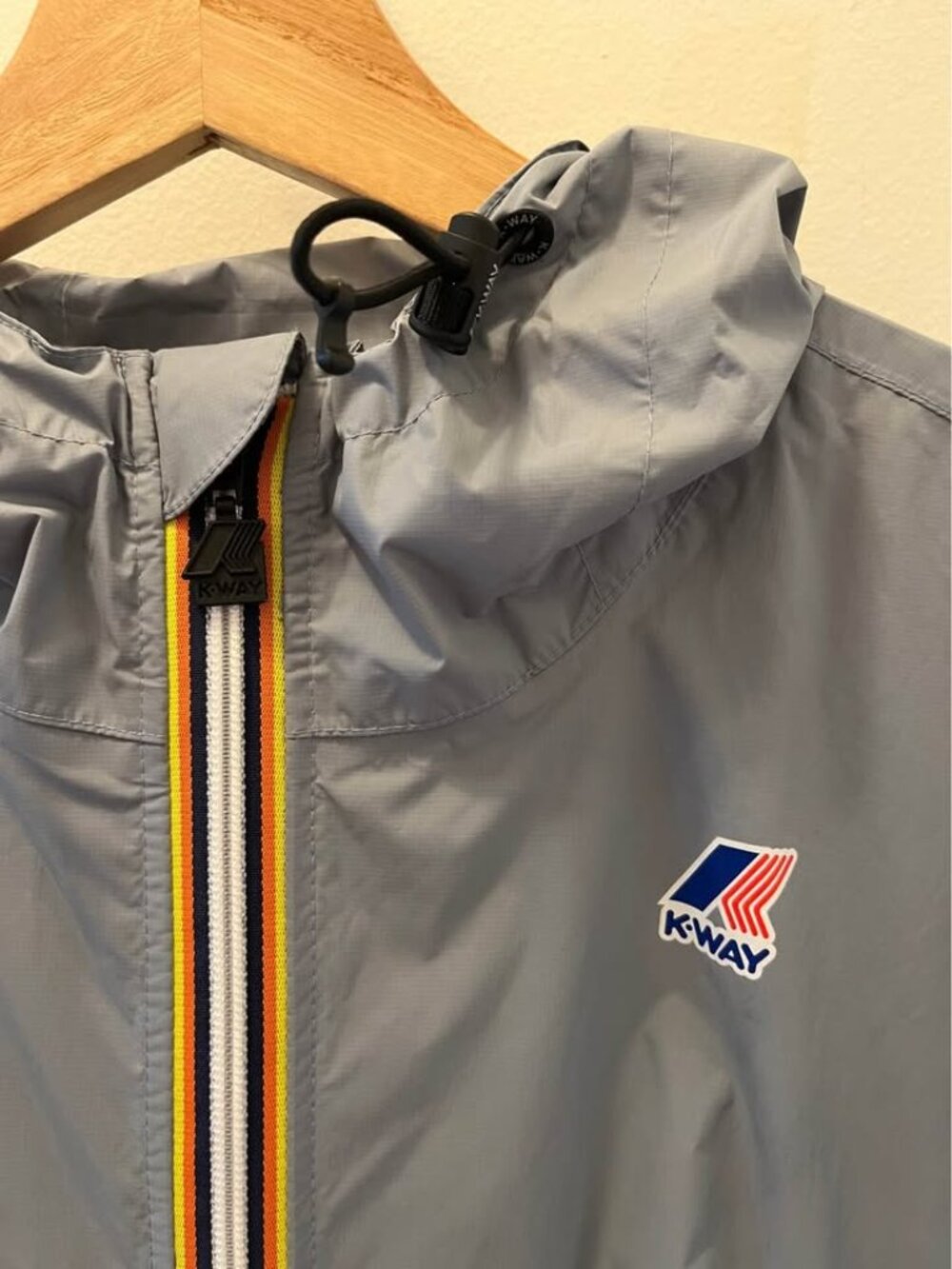 Long Packable Gray KWay Jacket